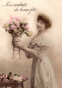 F&ecirc;te douce avec un bouquet de fleurs